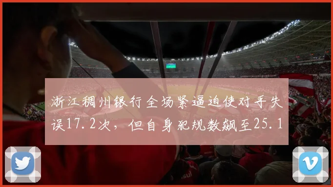 浙江稠州银行全场紧逼迫使对手失误17.2次，但自身犯规数飙至25.1次